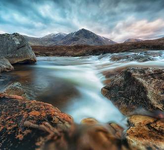 River Coupall, Glencoe and Black Mount peaks beyond