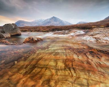 River Coupall at and Black Mount peaks beyond