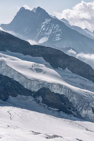 The peaks around the Aletsch glacier, the largest in Europe, from Jungfraujoch, the highest railway station in the Alps, Bernese Oberland, Switzerland, Europe The peaks around the Aletsch glacier, the largest in Europe, from Jungfraujoch, the highest railway station in the Alps, Bernese Oberland, Switzerland, Europe
