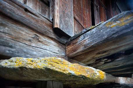 Detail of traditional walser house in Münster Geschinen village, Fiesh, Canton of Valais, Switzerland, Europe
Detail of traditional walser house in Münster Geschinen village, Fiesh, Canton of Valais, Switzerland, Europe