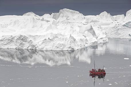 Tourist boat in Illulissat Fjord Tourist boat in Illulissat Fjord
