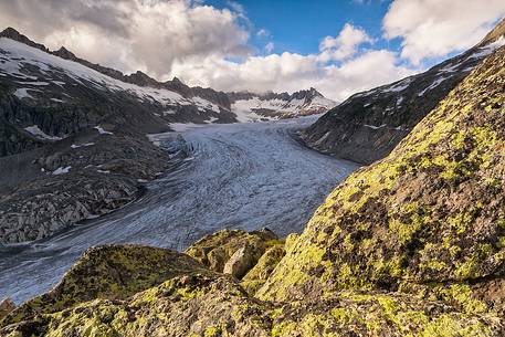 Rhone Glacier at sunset, Furka pass, Switzerland, Europe