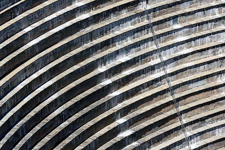 Detail of Spitallamm dam at the Grimsel pass, Bernese alps, Switzerland, Europe