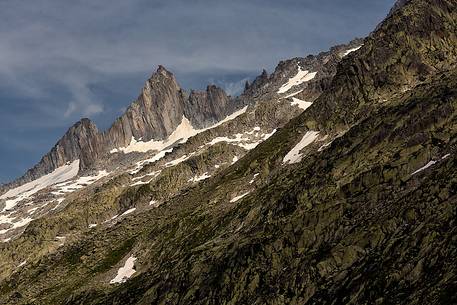 Mountains range above Grimsel pass, Bernese Alps, Switzerland, Europe