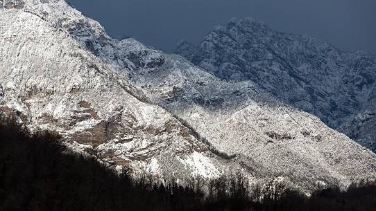 Winter landscape of Tramontina Valley from Meduno (Meduna bridge)