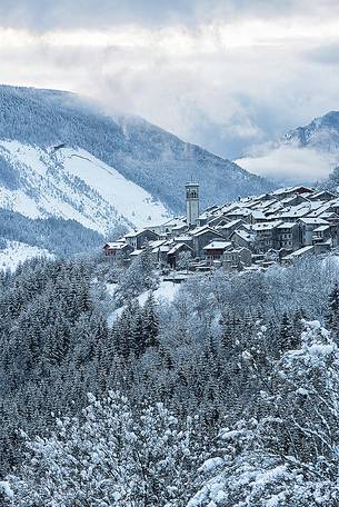 Alpine Town of Erto after an intense snowfall Alpine Town of Erto after an intense snowfall