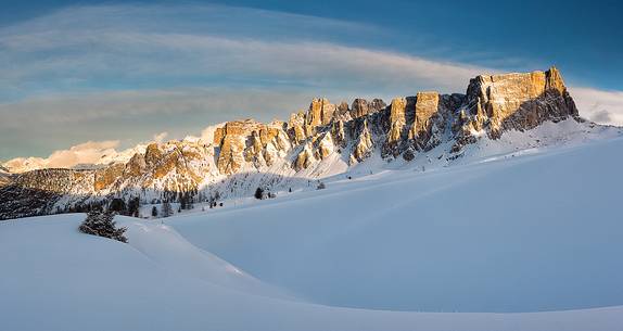 Lastoni de Formin group at sunset from Passo Giau