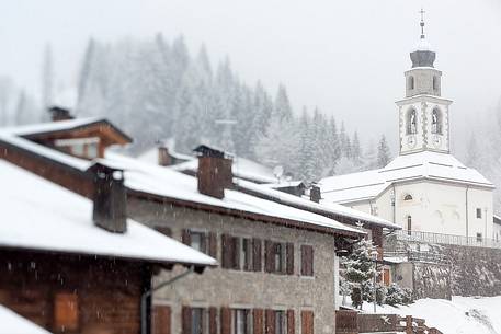 Typical houses in Sauris di Sotto