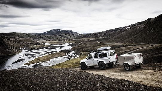 4WD jeepin mountain area of Landmannalaugar