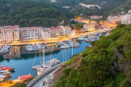 The port of Bonifacio at sunset