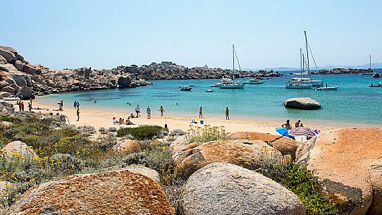 Beautiful beach in Lavezzi islands in natual reserve of Bocche di Bonifacio