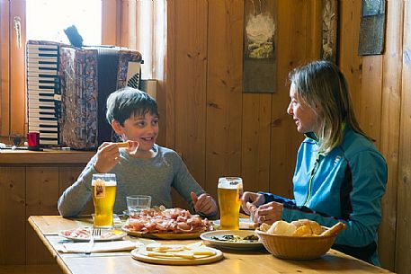 Ham tasting in Speck Stube of Sauris