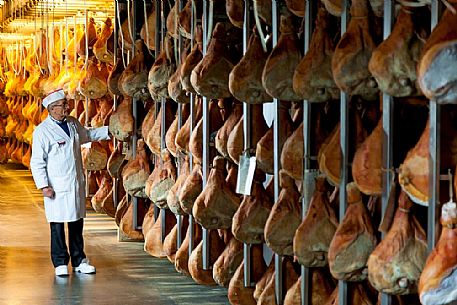 Inside Wolf ham factory, Sauris di Sotto