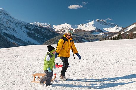 Sled piste in Sauris di Sopra di Sopra
