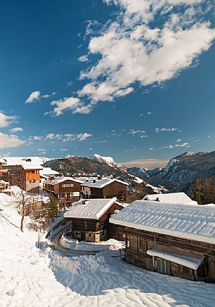 The village of Sauris di Sopra right after a snowfall