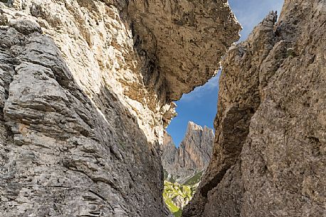 Popera mountain group in the Sesto Dolomites, from Berti refuge, Cadore, Italy