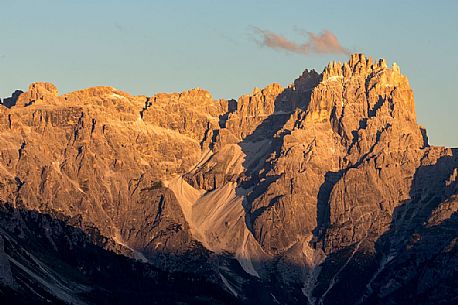 Sunrise on Mount Popera from Quatern summit, Comelico, Italy