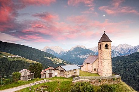 Sunset from the church of St. Leonardo Vecchio, Casamazzagno, Comelico, Italy