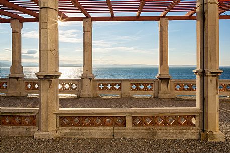 Terrace of Miramare castle, Trieste, Italy