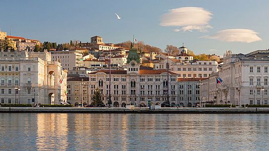 Piazza Unit d'Italia, view from the sea of Trieste, Italy