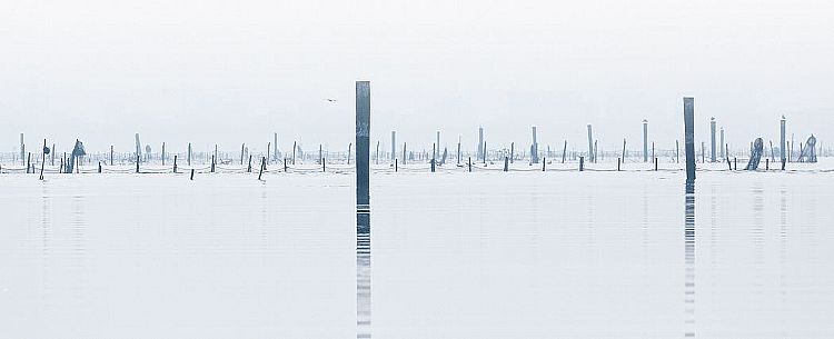 Fishing nets on Marano's lagoon, Marano Lagunare, Italy Fishing nets on Marano's lagoon, Marano Lagunare, Italy