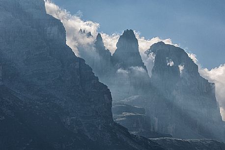 Backlit to Brenta dolomites from Madonna di Campiglio, Trentino, Italy