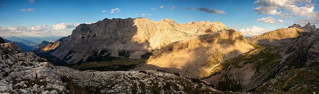 Sunrise to dolomites of Brenta from Grost pass, Trentino, Italy