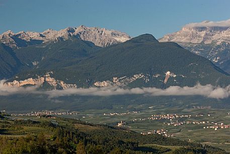 Val di Non and in the background the dolomites of Brenta, Trentino, Italy Val di Non and in the background the dolomites of Brenta, Trentino, Italy