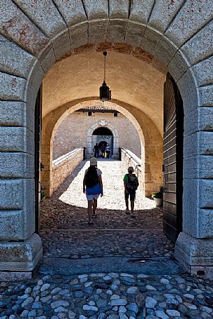 Entrance of Castel Thun castle,  Val di Non, Trentino, Italy