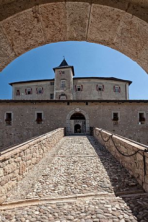 Entrance of Castel Thun castle,  Val di Non, Trentino, Italy