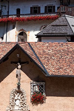 Detail of San Romedio Sanctuary, Val di Non, Trentino, Italy Detail of San Romedio Sanctuary, Val di Non, Trentino, Italy