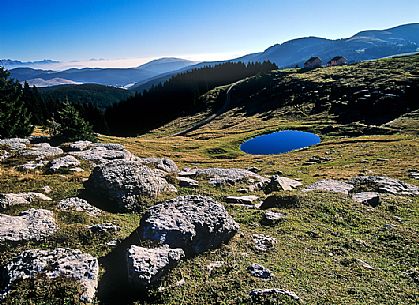 Little lake at Meletta di Gallio, Asiago, Italy