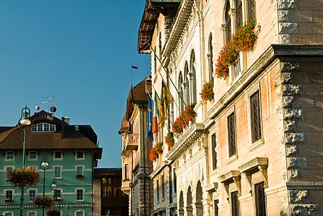 Buildings of old town of Asiago, Italy