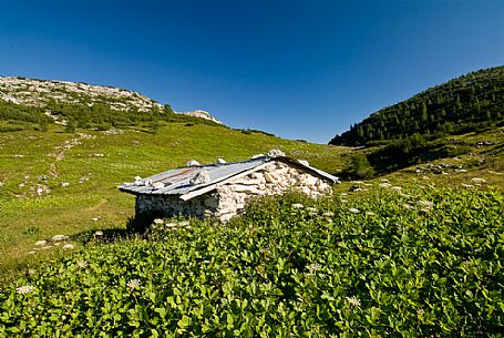 Ortigara shelter, Ortigara mount, Asiago, Veneto, Italy, Europe Ortigara shelter, Ortigara mount, Asiago, Veneto, Italy, Europe