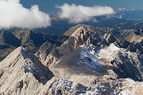 Landscape from Marmolada peak, dolomites, italy