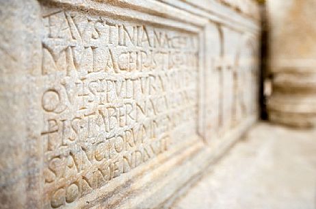 sarcophagus, archaeological site of Concordia Sagittaria Basilica, Venice, Italy sarcophagus, archaeological site of Concordia Sagittaria Basilica, Venice, Italy