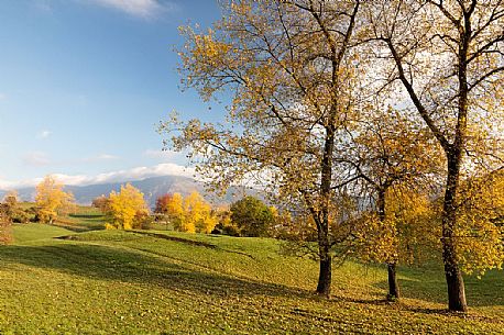 Rolling landscape of Lessini mountain, Bolca, Italy