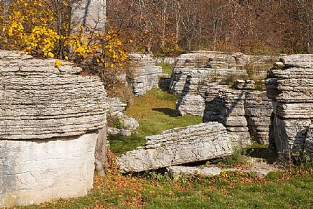 The valley of the sphinxes in the Lessinia natural park, Italia