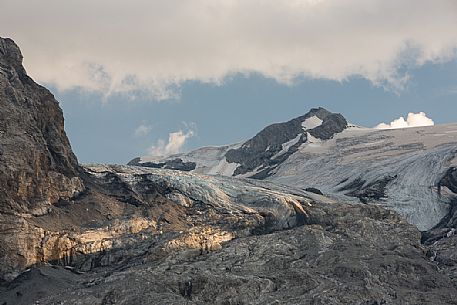 Stelvio glacier from the famous Passo dello Stelvio road, Stelvio National park, Italy