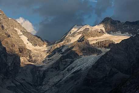 Stelvio glacier from the famous Passo dello Stelvio road, Stelvio National park, Italy