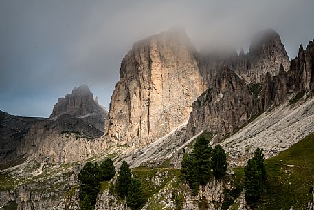 Landscape of Catinaccio mountain group, Trentino, Dolomites, Italy