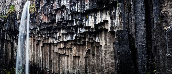 Svartifoss waterfall in Skaftafell national park, Iceland