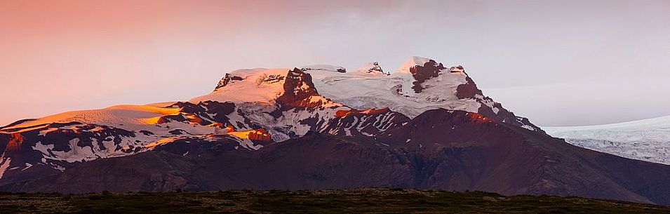 Sunset on the mountain of Skaftafell National Park,Iceland