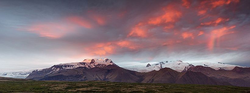 Sunset on the mountain of Skaftafell National Park,Iceland