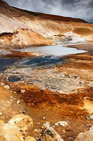 Geothermal area of Seltun, Krsuvk, Reykjanes peninsula, Iceland