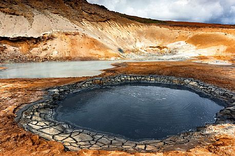 Geothermal area of Seltun, Krsuvk, Reykjanes peninsula, Iceland