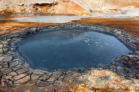 Geothermal area of Seltun, Krsuvk, Reykjanes peninsula, Iceland