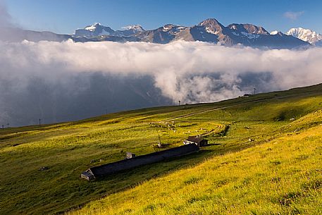 Fiescheralp summer landscape, Fiesch, Valais, Switzerland, Europe Fiescheralp summer landscape, Fiesch, Valais, Switzerland, Europe