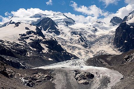 Morteratsch Glacier in Val Morteratsch with Bernina mountain group, Pontresina, Engadin, Grisons, Switzerland, Europe
Morteratsch Glacier in Val Morteratsch with Bernina mountain group, Pontresina, Engadin, Grisons, Switzerland, Europe