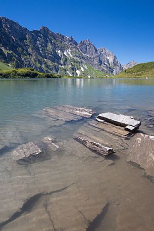 Truebsee Lake near Titlis Glacier, Engelberg, Canton of Obwalden, Switzerland, Europe 